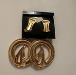 Dangling earrings like new, gold-colored
