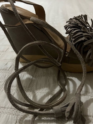 Tucino platform sandals used, natural suede, beige