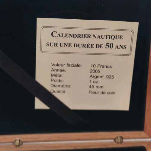 Coin 10 Francs Congo 2005 Silver 925 new with wooden box