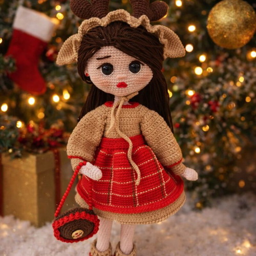 Knitted doll new, handmade