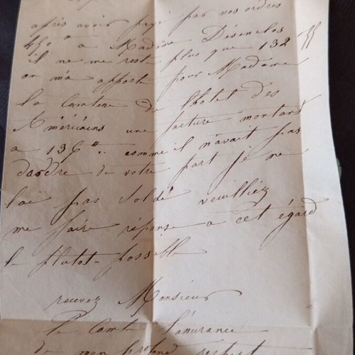 French letter 1834 used, addressed to Comte de Seran with two stamps