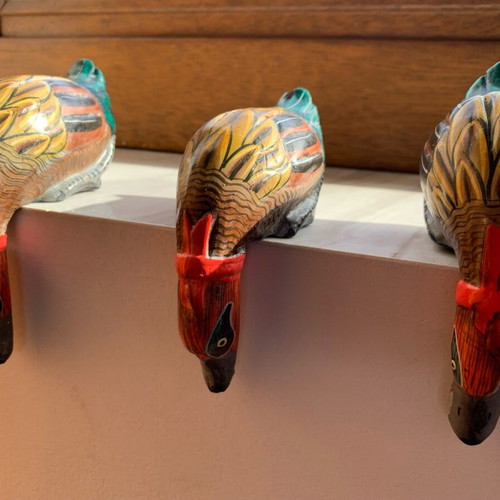 Wooden decorative ducks pack of 3, handmade new