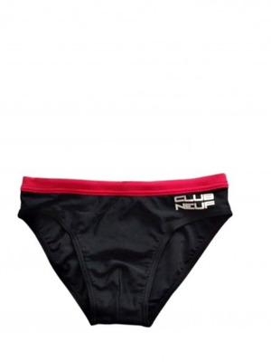 Boys' slip swimsuit black with red new, age 8