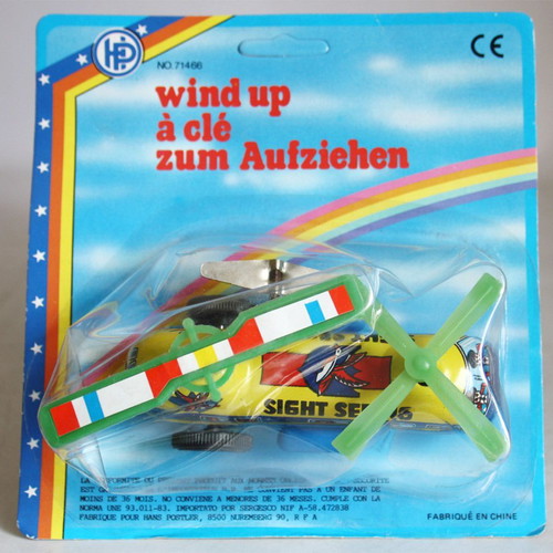 Vintage 80's Chinook Metal Wind-Up Helicopter HP sealed