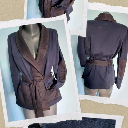 H&M Blazer like new with wrap and belt in black and blue