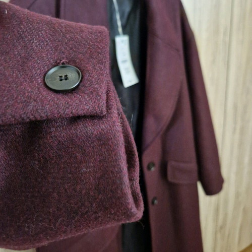 Zara woolblend burgundy coat new, oversized