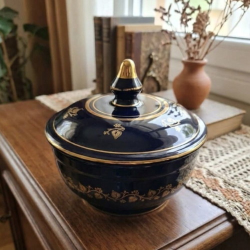 M.T. Ceramics vintage χειροποίητη κεραμική μπιζουτιέρα με χρυσό 24Κ