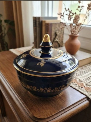 M.T. Ceramics vintage χειροποίητη κεραμική μπιζουτιέρα με χρυσό 24Κ