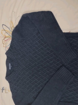 Oxford Company wool long-sleeve sweater blue new, size M