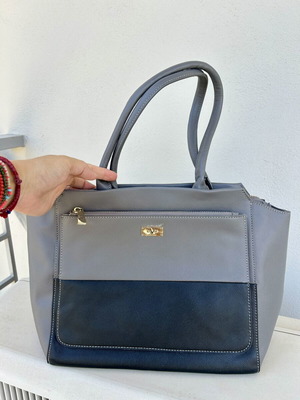 Τσάντα χειρός Versace 19V69 σαν καινούργιο, μαύρο και γκρι