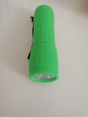Green LED pocket flashlight new, for repair or spare parts