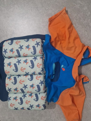 Swimsuit with life vest like new, size 12-24 months