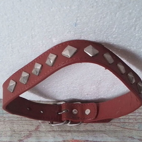 Soft leather dog collar brown like new