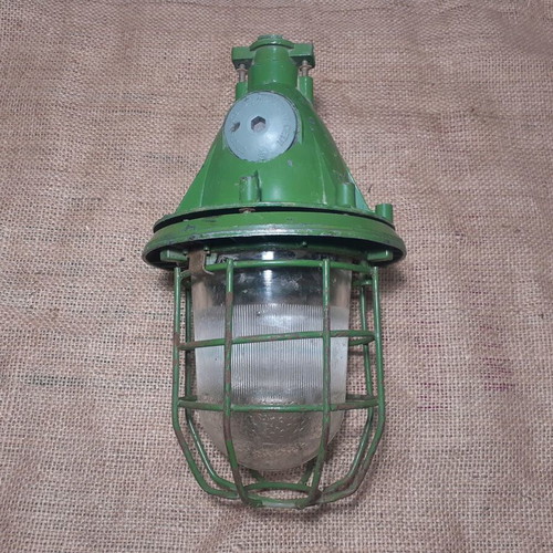 Ship Shelter Lantern used, Soviet 1978, vintage industrial