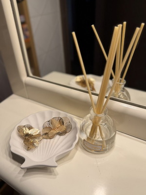 Shell-shaped porcelain dish new, jewelry organizer and soap holder