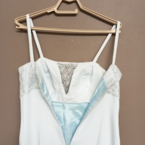 Maxi dress pastel turquoise with lace size M like new