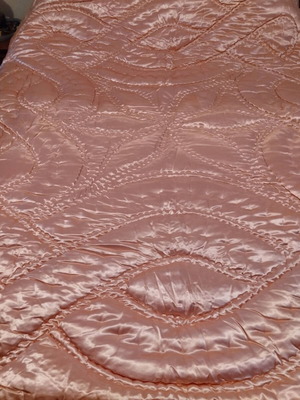 Handmade quilt like new made of silk and cotton