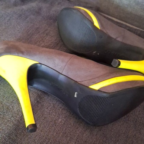 Catwalk high heels size 40 like new, gray and green
