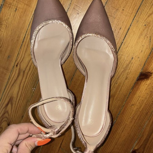 Pink pumps with rhinestones, size 40