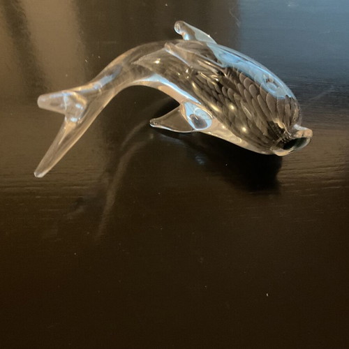 Murano crystal dolphin like new made of blown glass