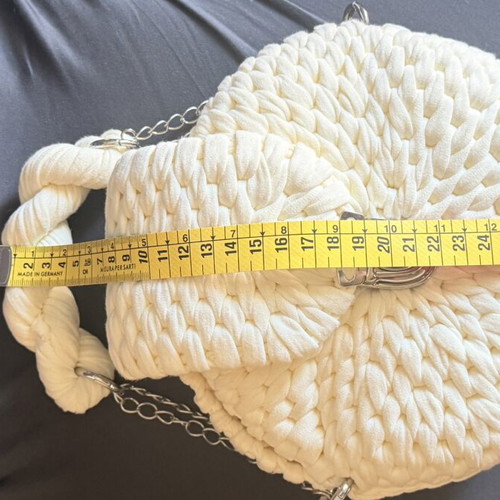 Handmade bag like new, white and beige