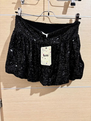 Balloon super mini skirt new with sequins, black, size M