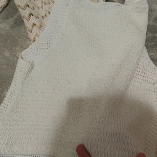 Stradivarius pants and top like new, white and beige