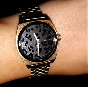 Nixon medium rose gold γυναικειο ρολόι leopard