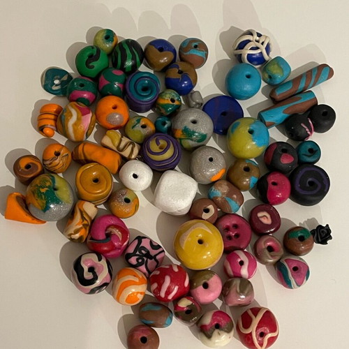 Fimo handmade beads pack of 67 like new