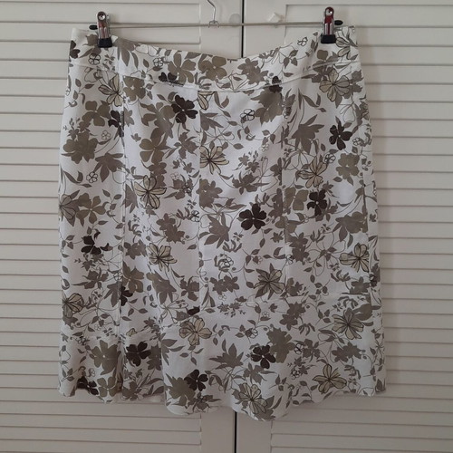 Vintage Canda C&A skirt No52 used, white and brown