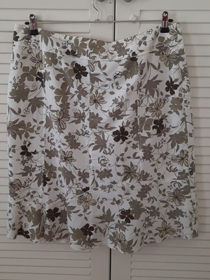 Vintage Canda C&A skirt No52 used, white and brown