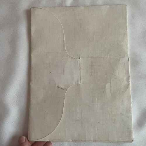 Vintage silk scarf Jean Dessès Paris new, beige and brown