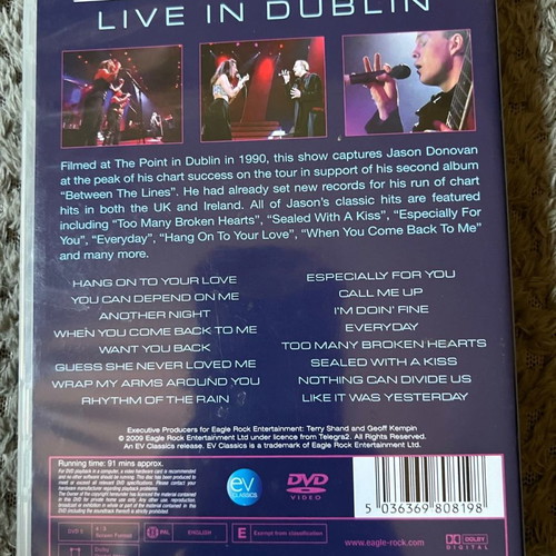 Jason Donovan Live In Dublin DVD used, excellent condition