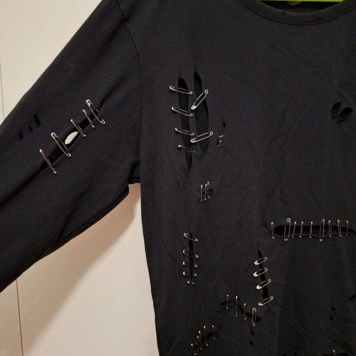 Punk long-sleeve blouse like new, black, size M