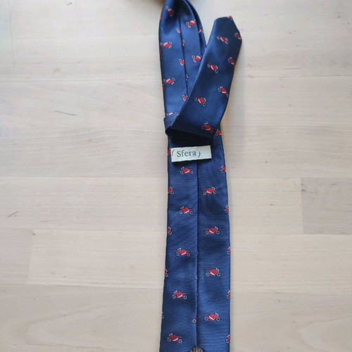 Sfera kids tie blue with motorcycle pattern new, unworn