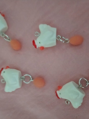 Chicken pendant with egg, fashion accessory
