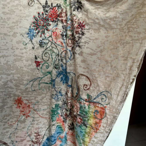 Vergi blouse one size like new with special handmade details and rhinestones