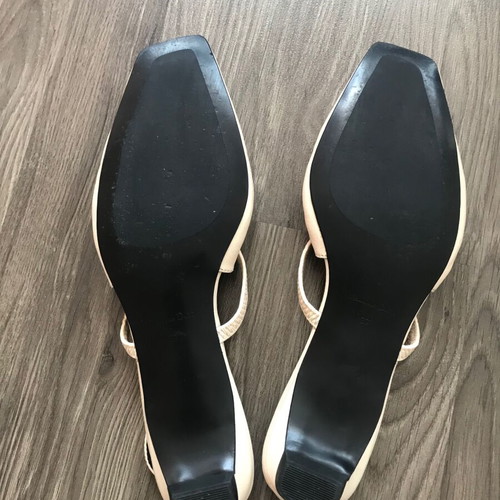 Massimo Dutti slingback sandals size 37 new beige and white