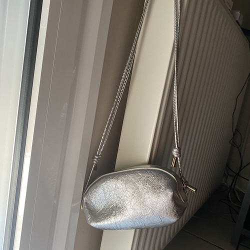 Zara crossbody bag new, silver with adjustable long strap