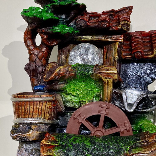 Decorative Fountain with Lighting and Watermill new, 27cm height