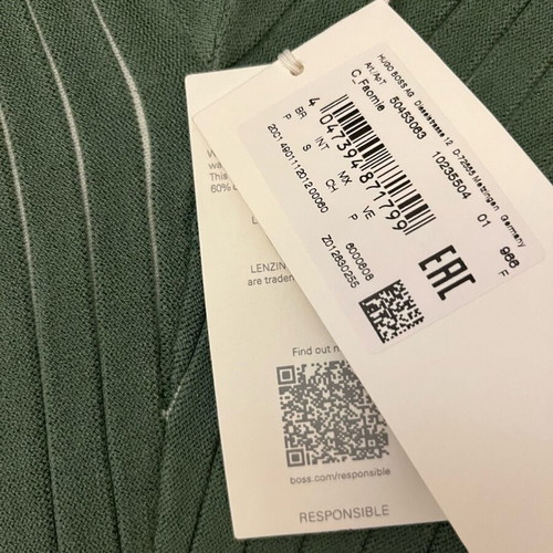 Hugo Boss dress new knitted mint with white ribs