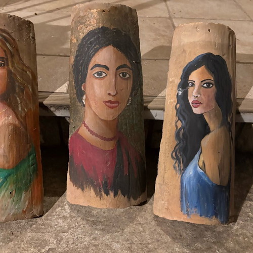 Painted portraits new, pack of 3 on ceramic canvas