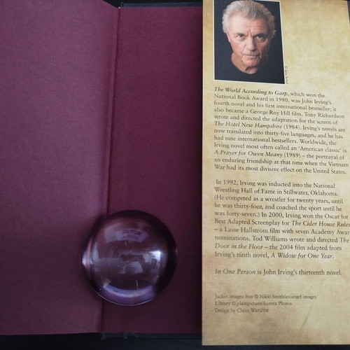 In One Person novel by John Irving, hardcover