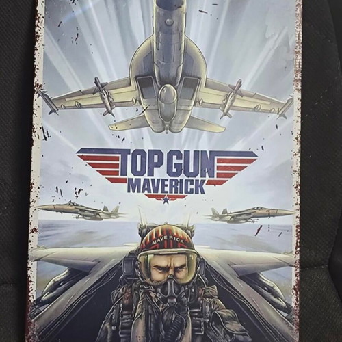 Metal decorative sign Top Gun Maverick vintage design like new