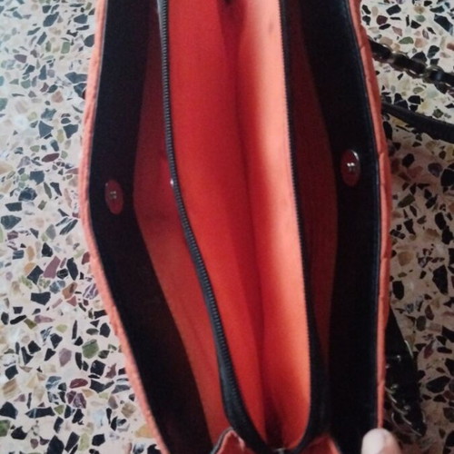Handbag like new, black and orange