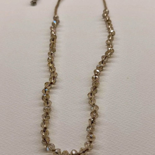 Marks & Spencer necklace with faceted crystal beads, champagne gold