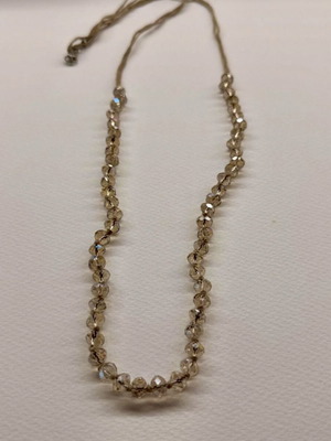 Marks & Spencer necklace with faceted crystal beads, champagne gold