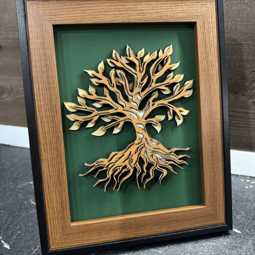 Tree of Life wood carving handmade, 20x25 cm