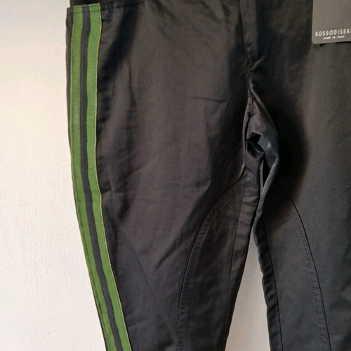 Rossodisera Capri pants new, black with green stripes
