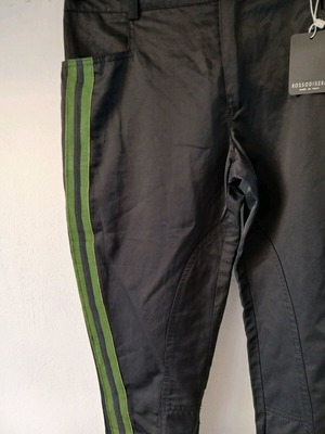 Rossodisera Capri pants new, black with green stripes